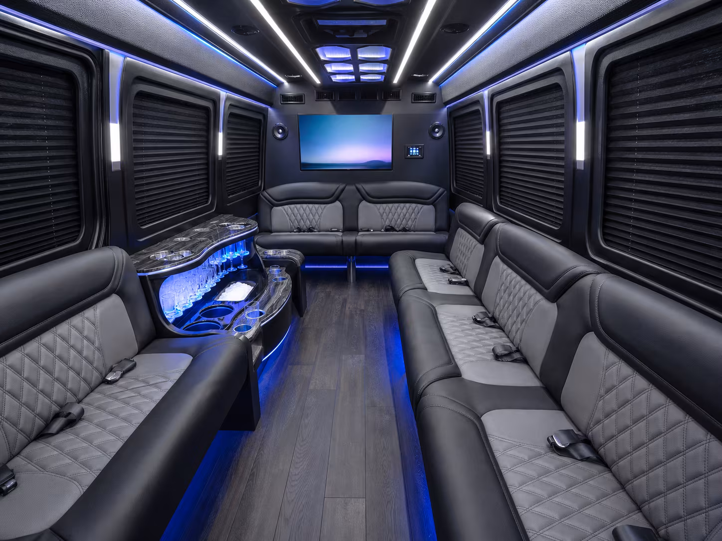 new braunfels 30 passenger party bus interior
